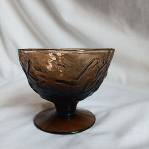 Seneca Glass Brown Driftwood Champagne Sherbet Dish